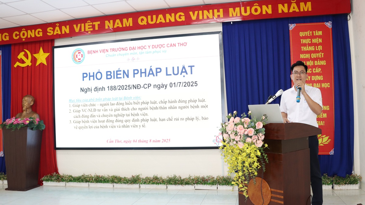 Bệnh viện Trường Đại học Y Dược Cần Thơ tổ chức Hội thảo tập huấn triển khai Nghị định số 188/2025/NĐ-CP quy định chi tiết và hướng dẫn thi hành một số điều của luật bảo hiểm y tế